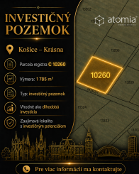 Investičné pozemky Košice - Krásna
