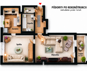 Predaj - top tehlový 2-izbový byt s benefitmi loggia výťah