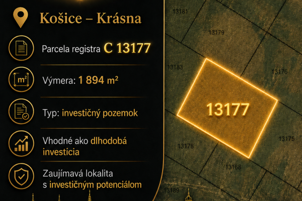 Investičné pozemky Košice - Krásna