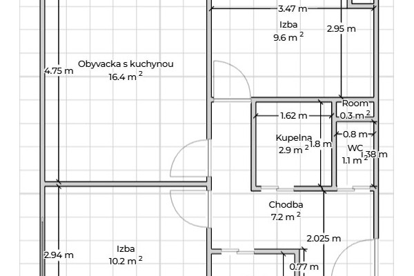 Predaj 2 izbový byt pôvodný stav -  Košice IV. - Juh