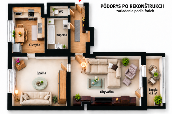 Predaj - top tehlový 2-izbový byt s benefitmi loggia výťah