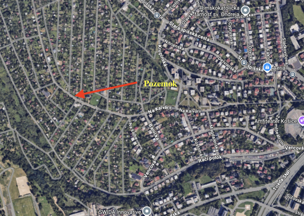 Na predaj pozemok na Kalvárii v Košiciach