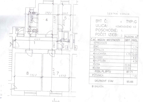 Na predaj tehlový byt na Komenského ulici