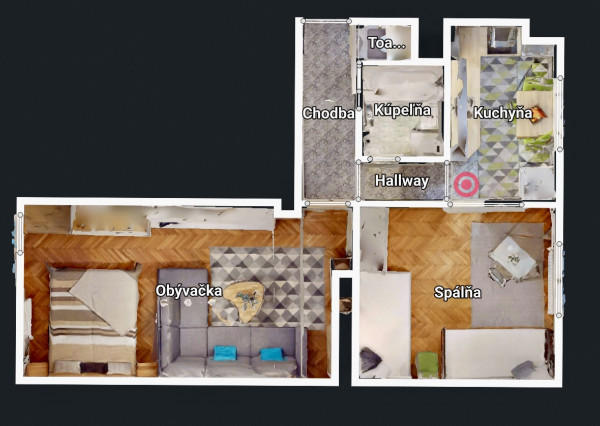 Predaj 2 izbový tehlový byt balkón výťah  Košice I. - Sever