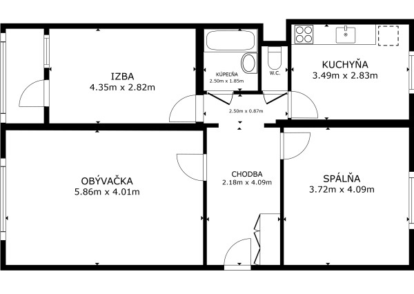 Priestranný 3-izbový byt s loggiou, Čínska, Košice