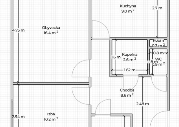 Predaj 2 izbový byt v PS Košice IV. - Juh, vizualizácia