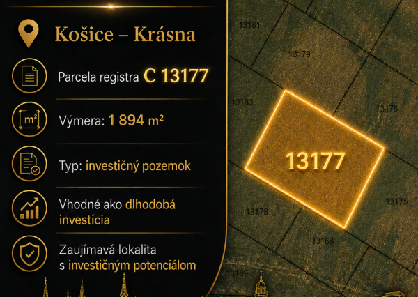 Investičné pozemky Košice - Krásna