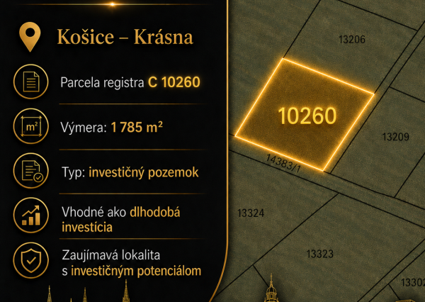 Investičné pozemky Košice - Krásna