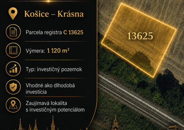 Investičné pozemky Košice - Krásna