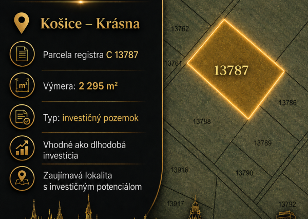 Investičné pozemky Košice - Krásna