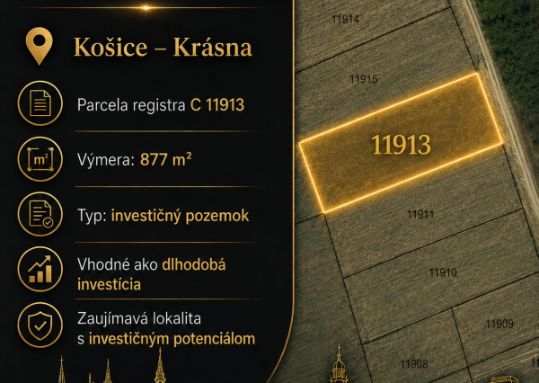 Investičné pozemky Košice - Krásna