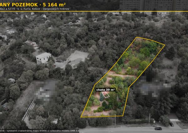 Priestranná záhrada 5164 m² s chatou, Sečovská cesta, Košice