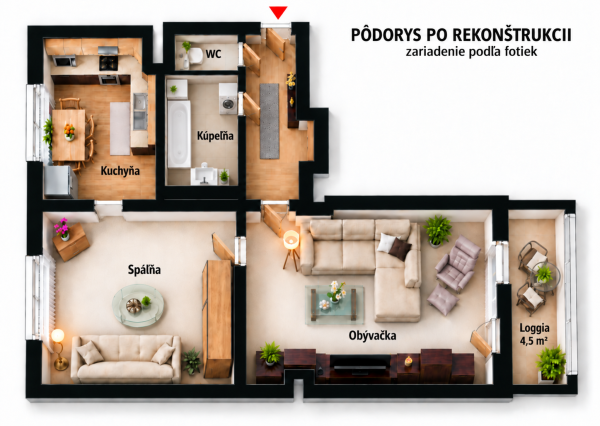 Predaj - top tehlový 2-izbový byt s benefitmi loggia výťah
